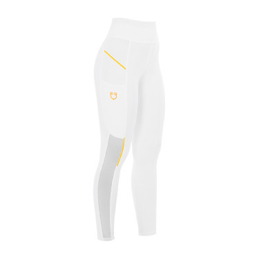 Damen-Leggings mit enger Passform und Micro-Mesh-Einsätzen Equestro Weiß Wei&amp;amp;amp;amp;amp;szlig;