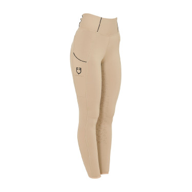 Damen-Reitleggings mit Vollbesatz Classic Equestro Weihrauch Beige