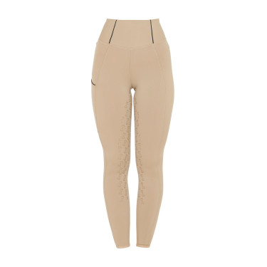 Damen-Reitleggings mit Vollbesatz Classic Equestro Weihrauch Beige