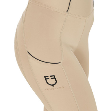 Damen-Reitleggings mit Vollbesatz Classic Equestro Weihrauch Beige