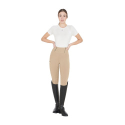 Damen-Reitleggings mit Vollbesatz Classic Equestro Weihrauch Beige
