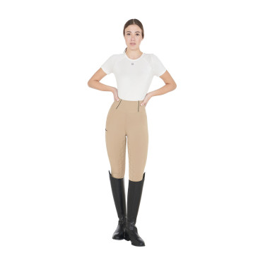Damen-Reitleggings mit Vollbesatz Classic Equestro Weihrauch Beige