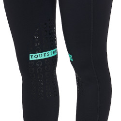 Damen-Tights aus technischem Stretchstoff Kao Light Equestro Schwarz / Smaragd