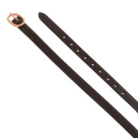 Leder-Spornriemen mit roségoldener Schnalle Equestro Schwarz Leder-Spornriemen mit roségoldener Schnalle Equestro Schwarz