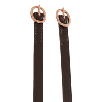 Leder-Spornriemen mit roségoldener Schnalle Equestro Schwarz Leder-Spornriemen mit roségoldener Schnalle Equestro Schwarz