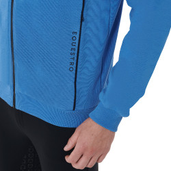 Baumwoll-Kapuzen-Sweatshirt mit Reißverschluss für Herren Equestro Daphne Blau Baumwoll-Kapuzen-Sweatshirt mit Reißverschluss für Herren Equestro Daphne Blau