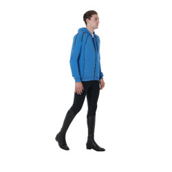 Baumwoll-Kapuzen-Sweatshirt mit Reißverschluss für Herren Equestro Daphne Blau Baumwoll-Kapuzen-Sweatshirt mit Reißverschluss für Herren Equestro Daphne Blau