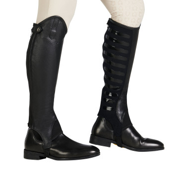 Unisex-Mini-Chaps mit Silikoneinsätzen Gel Grip System Equestro Schwarz