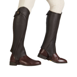 Unisex-Mini-Chaps aus perforiertem Leder für maximalen Komfort Salisbury Equestro Braun