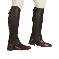 Leder-Mini-Chaps mit kontrastierendem Profil Equestro Braun