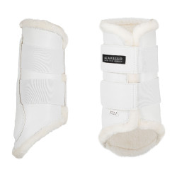 Vordere Gamaschen aus umweltfreundlichem Leder mit doppeltem Klettverschluss Acavallo Weiß Weiß