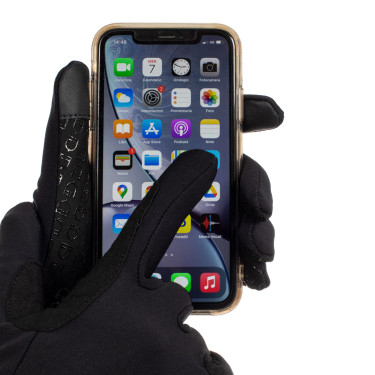 Unisex-Fleecehandschuhe Bormio Equestro Schwarz