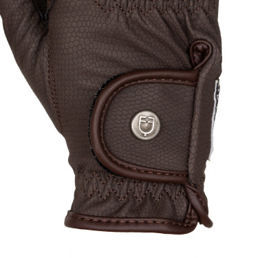 Unisex-Handschuhe aus weichem synthetischem Leder mit Klettverschluss Equestro Mokka Braun Unisex-Handschuhe aus weichem synthetischem Leder mit Klettverschluss Equestro Mokka Braun