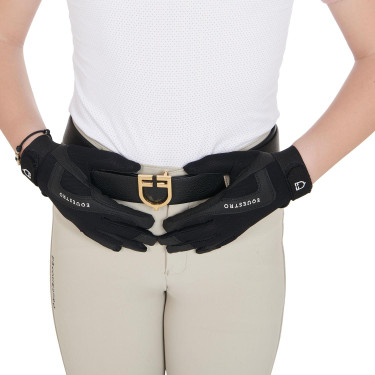 Kinderhandschuhe Sunny aus technischem Gewebe Equestro Schwarz