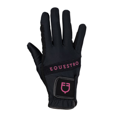 Handschuhe aus technischem Gewebe mit mehrfarbigem Equestro-Logo Handschuhe aus technischem Gewebe mit mehrfarbigem Equestro-Logo