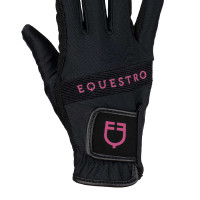 Handschuhe aus technischem Gewebe mit mehrfarbigem Equestro-Logo Schwarz / Weiß Handschuhe aus technischem Gewebe mit mehrfarbigem Equestro-Logo Schwarz / Weiß