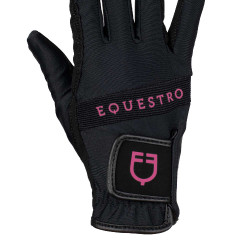 Handschuhe aus technischem Gewebe mit mehrfarbigem Equestro-Logo Handschuhe aus technischem Gewebe mit mehrfarbigem Equestro-Logo