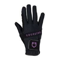 Handschuhe aus technischem Gewebe mit mehrfarbigem Equestro-Logo Schwarz / Weiß Handschuhe aus technischem Gewebe mit mehrfarbigem Equestro-Logo Schwarz / Weiß