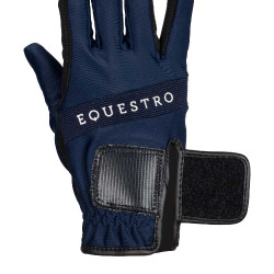 Handschuhe aus technischem Gewebe mit mehrfarbigem Equestro-Logo Marine / Weiß Blau