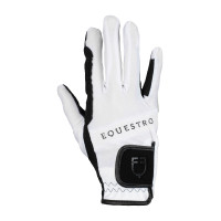 Handschuhe aus technischem Gewebe mit mehrfarbigem Equestro-Logo Schwarz / Weiß