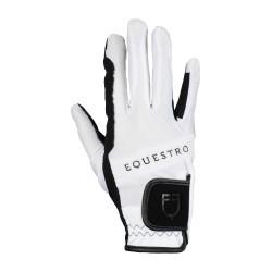 Handschuhe aus technischem Gewebe mit mehrfarbigem Equestro-Logo Weiß / Schwarz Weiß Handschuhe aus technischem Gewebe mit mehrfarbigem Equestro-Logo Weiß / Schwarz Weiß