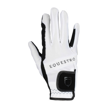 Handschuhe aus technischem Gewebe mit mehrfarbigem Equestro-Logo Weiß / Schwarz Weiß Handschuhe aus technischem Gewebe mit mehrfarbigem Equestro-Logo Weiß / Schwarz Weiß