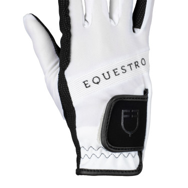 Handschuhe aus technischem Gewebe mit mehrfarbigem Equestro-Logo Weiß / Schwarz Weiß Handschuhe aus technischem Gewebe mit mehrfarbigem Equestro-Logo Weiß / Schwarz Weiß