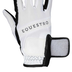Handschuhe aus technischem Gewebe mit mehrfarbigem Equestro-Logo Weiß / Schwarz Weiß Handschuhe aus technischem Gewebe mit mehrfarbigem Equestro-Logo Weiß / Schwarz Weiß
