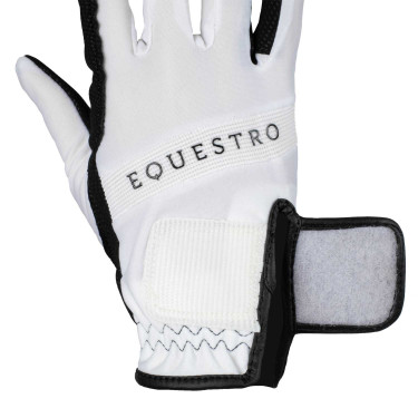 Handschuhe aus technischem Gewebe mit mehrfarbigem Equestro-Logo Weiß / Schwarz Weiß Handschuhe aus technischem Gewebe mit mehrfarbigem Equestro-Logo Weiß / Schwarz Weiß