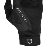 Handschuhe aus technischem Gewebe mit Fleece-Futter Equestro Schwarz Handschuhe aus technischem Gewebe mit Fleece-Futter Equestro Schwarz