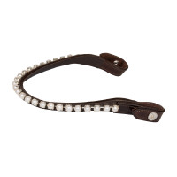 Stirnband aus Kalbsleder mit Acavallo-Perlen Schwarz / Weiß