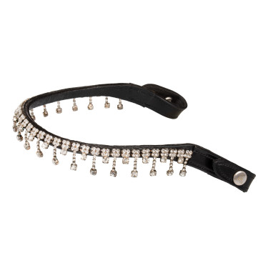 Stirnband aus Kalbsleder mit Queen Acavallo Kristallen Stirnband aus Kalbsleder mit Queen Acavallo Kristallen