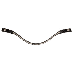 Stirnband aus Kalbsleder mit ovalen Acavallo-Kristallen Schwarz / Transparent