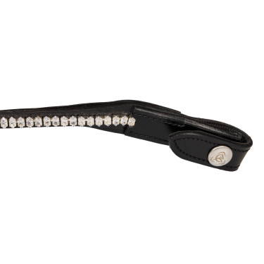 Stirnband aus Kalbsleder mit ovalen Acavallo-Kristallen Stirnband aus Kalbsleder mit ovalen Acavallo-Kristallen