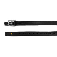 Doppelte Ledersteigbügelriemen mit gebogenen Schnallen Equestro Schwarz