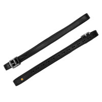 Doppelte Ledersteigbügelriemen mit gebogenen Schnallen Equestro Dunkelbraun