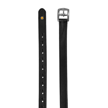 Doppelte Ledersteigbügelriemen mit gebogenen Schnallen Equestro Schwarz Doppelte Ledersteigbügelriemen mit gebogenen Schnallen Equestro Schwarz