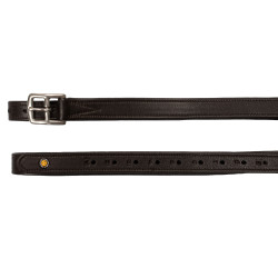 Doppelte Ledersteigbügelriemen mit gebogenen Schnallen Equestro Dunkelbraun