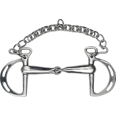 Spanisches Gebiss Feeling gebrochen mit satinierten Edelstahlringen Spanisches Gebiss Feeling gebrochen mit satinierten Edelstahlringen