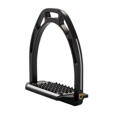 Aluminium-Steigbügel mit geneigter Trittfläche Pro HPS Equestro Schwarz