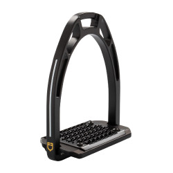 Aluminium-Steigbügel mit geneigter Trittfläche Pro HPS Equestro Schwarz