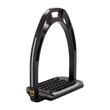 Aluminium-Steigbügel mit geneigter Trittfläche Pro HPS Equestro Schwarz