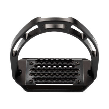 Aluminium-Steigbügel mit geneigter Trittfläche Pro HPS Equestro Schwarz