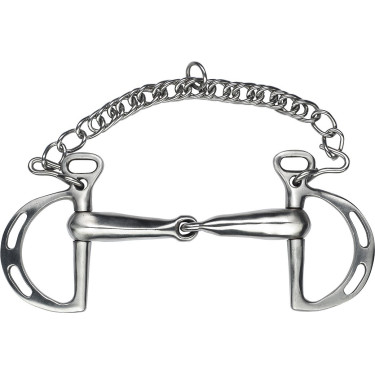Spanisches Gebiss Feeling gebrochen mit satinierten Edelstahlringen Spanisches Gebiss Feeling gebrochen mit satinierten Edelstahlringen