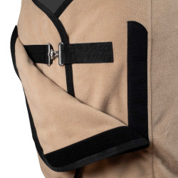 Couverture en polaire avec fermeture frontale à rabat GP Equestro Beige