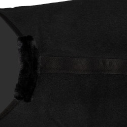 Wolldecke mit grünen Streifen 800g Acavallo Schwarz