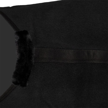 Wolldecke mit grünen Streifen 800g Acavallo Schwarz