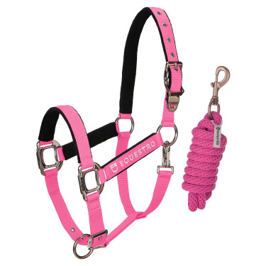 Halfter und Führstrick Equestro Fuchsie Rosa