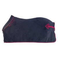 Boxdecke aus Fleece mit gepolstertem Kragen 800g Acavallo Marine / Bordeaux Blau Boxdecke aus Fleece mit gepolstertem Kragen 800g Acavallo Marine / Bordeaux Blau