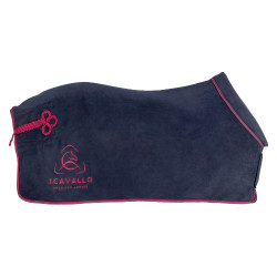 Boxdecke aus Fleece mit gepolstertem Kragen 800g Acavallo Marine / Bordeaux Blau Boxdecke aus Fleece mit gepolstertem Kragen 800g Acavallo Marine / Bordeaux Blau